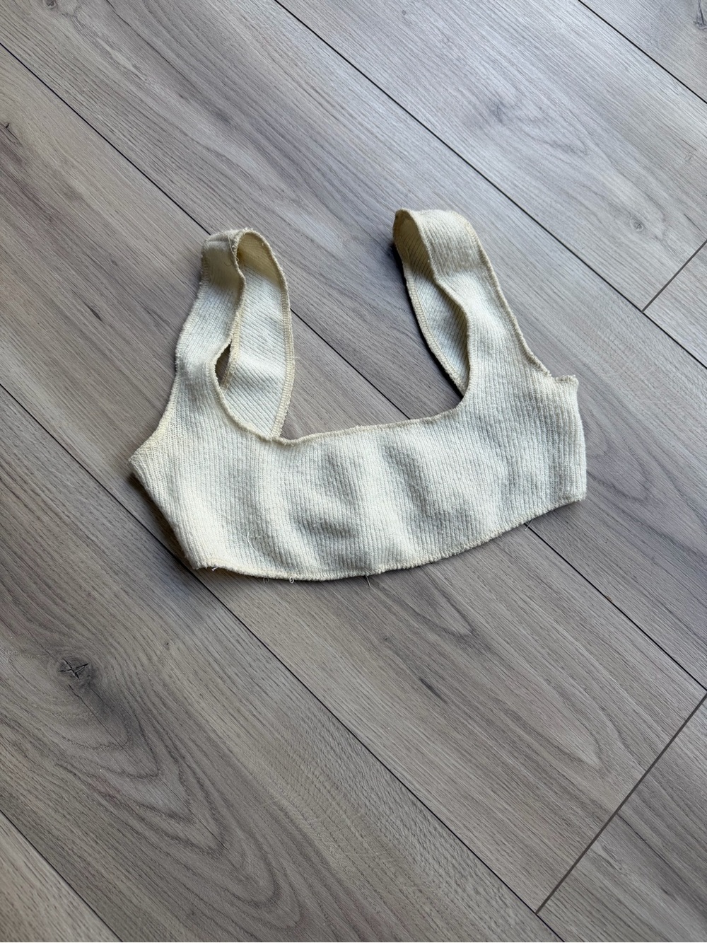 Cream Are You Am I Knit Crop Top